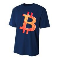 Cryptocurrency Blockchain Btc Orange Sunset Retro Bitcoin Performance Sprint T-Shirt