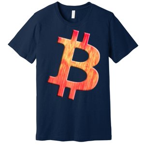 Cryptocurrency Blockchain Btc Orange Sunset Retro Bitcoin Premium T-Shirt