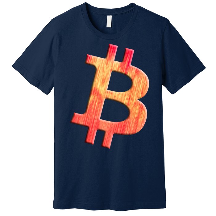 Cryptocurrency Blockchain Btc Orange Sunset Retro Bitcoin Premium T-Shirt