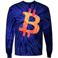 Cryptocurrency Blockchain Btc Orange Sunset Retro Bitcoin Tie-Dye Long Sleeve Shirt