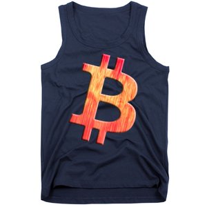 Cryptocurrency Blockchain Btc Orange Sunset Retro Bitcoin Tank Top