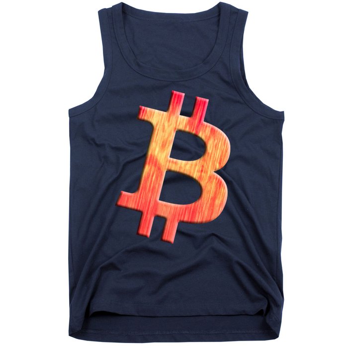 Cryptocurrency Blockchain Btc Orange Sunset Retro Bitcoin Tank Top