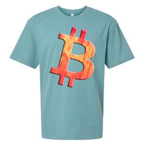 Cryptocurrency Blockchain Btc Orange Sunset Retro Bitcoin Sueded Cloud Jersey T-Shirt