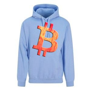 Cryptocurrency Blockchain Btc Orange Sunset Retro Bitcoin Unisex Surf Hoodie