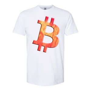 Cryptocurrency Blockchain Btc Orange Sunset Retro Bitcoin Softstyle CVC T-Shirt