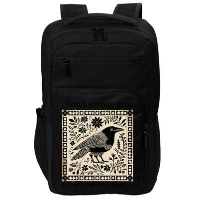 Crows Before Bros Support Your Local Murder Impact Tech Backpack