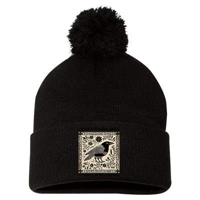 Crows Before Bros Support Your Local Murder Pom Pom 12in Knit Beanie