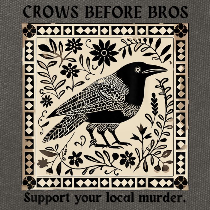 Crows Before Bros Support Your Local Murder Cotton Canvas Backpack