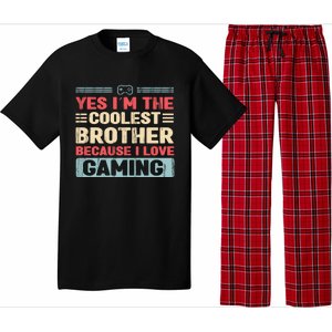 Coolest Brother Because Love Gaming Funny Design Gift Pajama Set