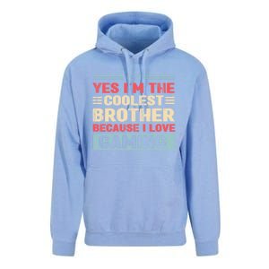 Coolest Brother Because Love Gaming Funny Design Gift Unisex Surf Hoodie