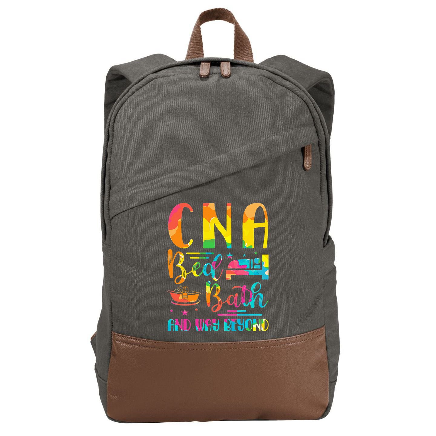 CNA Bed Bath and Way Beyond School Nurses funny Nurse Cotton Canvas Backpack