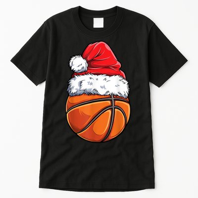 Christmas Basketball Ball Santa Hat Xmas Boys Men Sport TShirt Tall T-Shirt