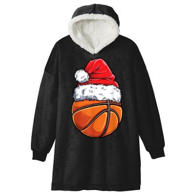 Christmas Basketball Ball Santa Hat Xmas Boys Men Sport TShirt Hooded Wearable Blanket