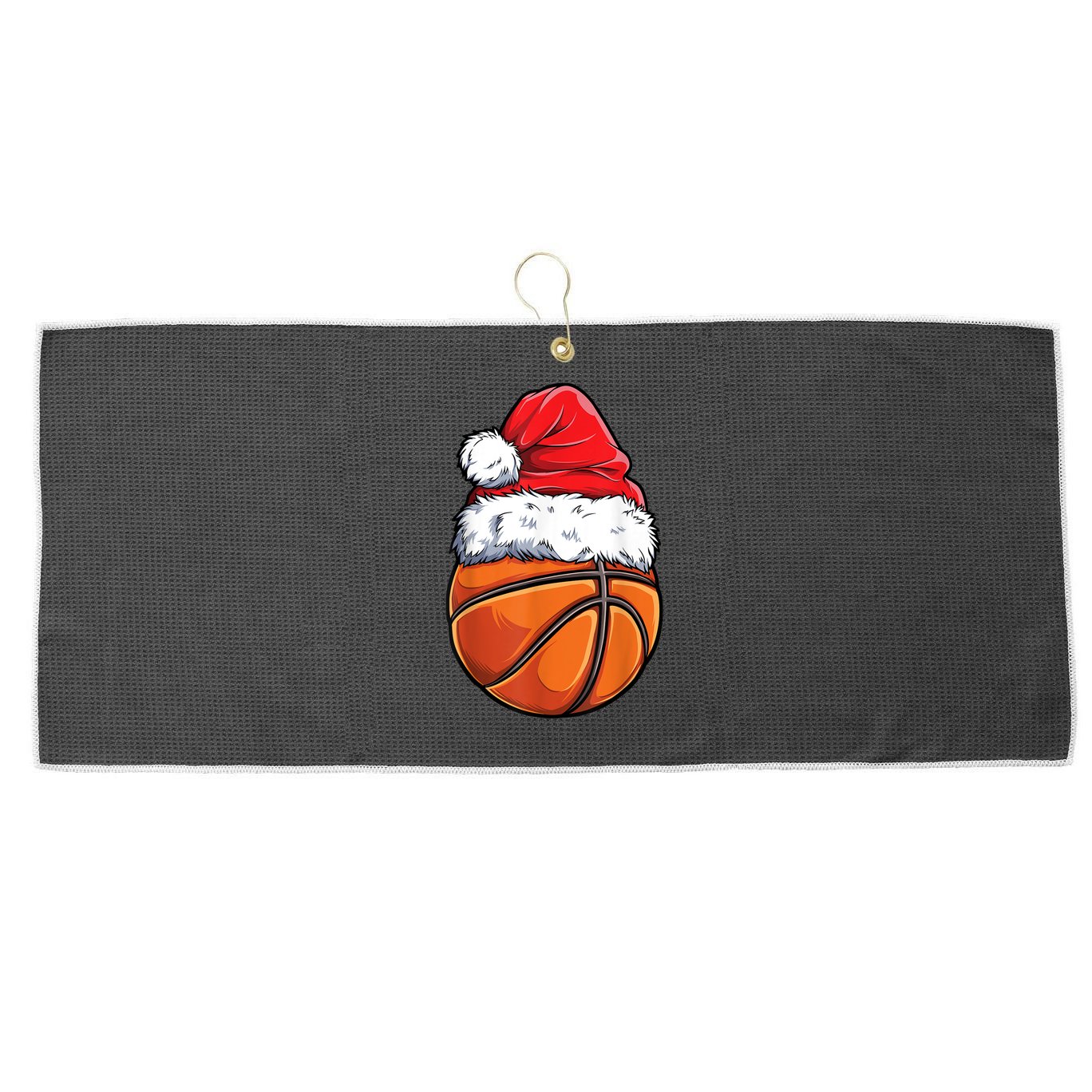 Christmas Basketball Ball Santa Hat Xmas Boys Men Sport TShirt Large Microfiber Waffle Golf Towel