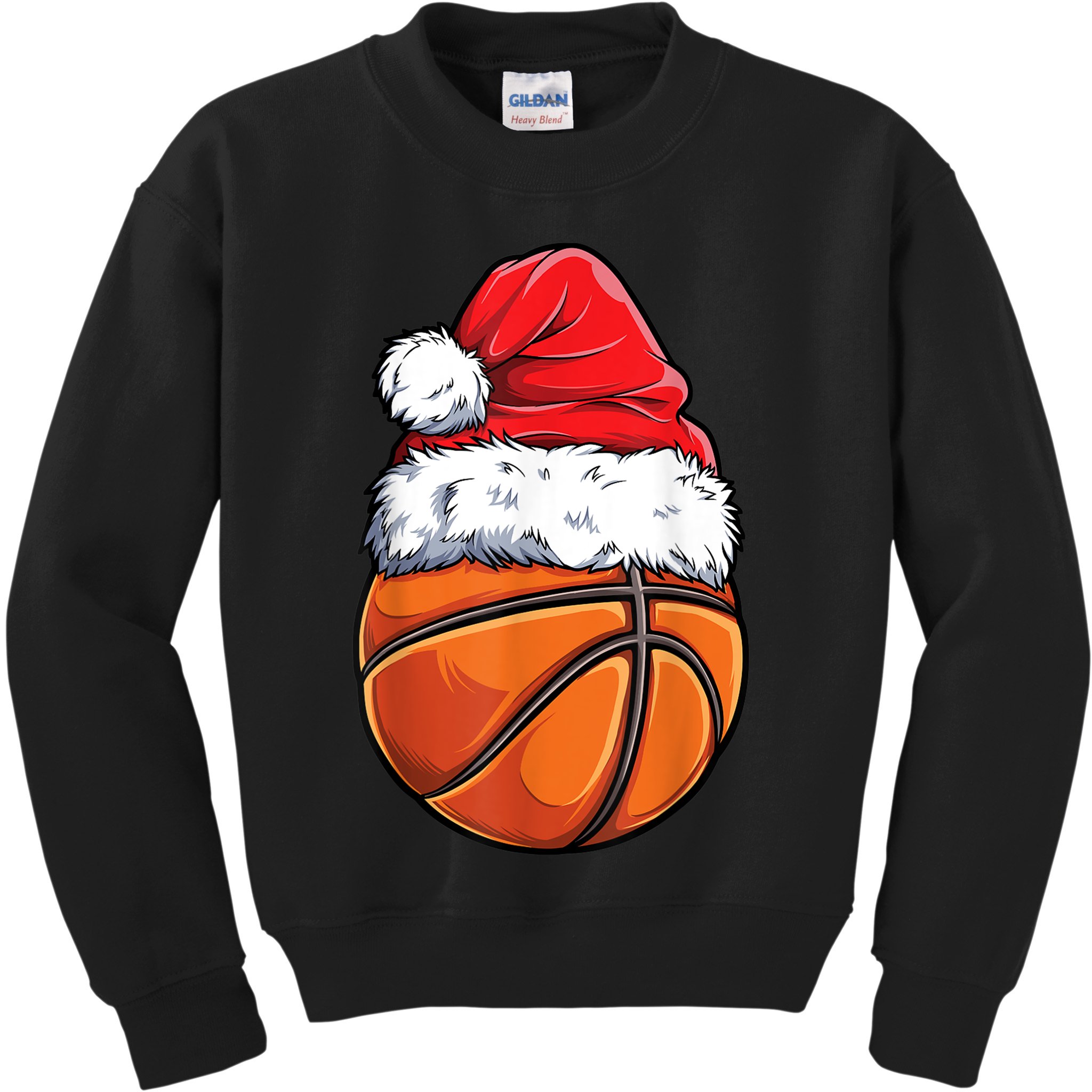 Christmas Basketball Ball Santa Hat Xmas Boys Men Sport TShirt Kids Sweatshirt