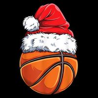 Christmas Basketball Ball Santa Hat Xmas Boys Men Sport TShirt Kids T-Shirt