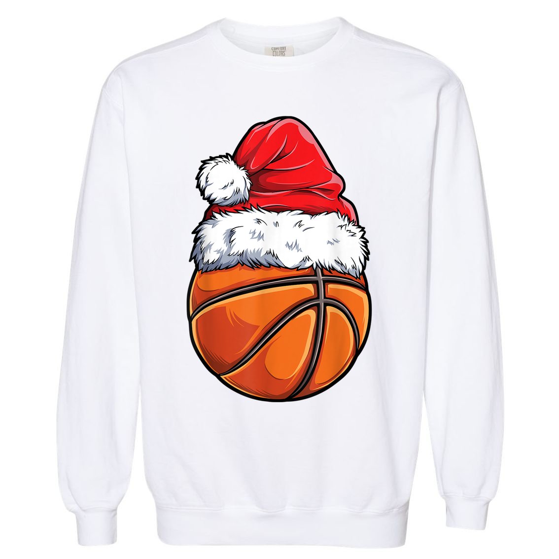 Christmas Basketball Ball Santa Hat Xmas Boys Men Sport TShirt Garment-Dyed Sweatshirt