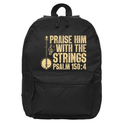 Cool Banjo Bluegrass Music Art Worship Leader 16 in Basic Backpack