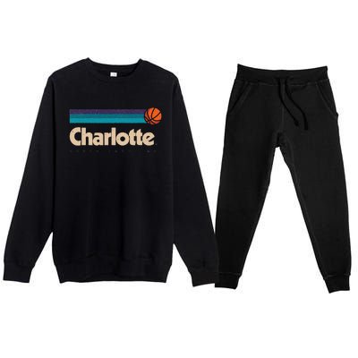 Charlotte Basketball BBall City North Carolina Charlotte Premium Crewneck Sweatsuit Set