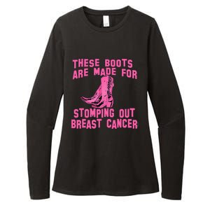 Cowboy Boots Breast Cancer Womens CVC Long Sleeve Shirt