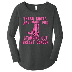 Cowboy Boots Breast Cancer Women's Perfect Tri Tunic Long Sleeve Shirt