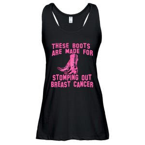 Cowboy Boots Breast Cancer Ladies Essential Flowy Tank