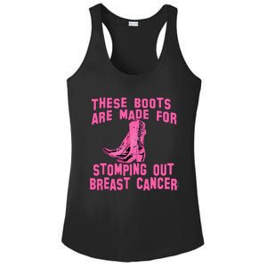 Cowboy Boots Breast Cancer Ladies PosiCharge Competitor Racerback Tank