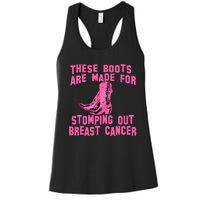 Cowboy Boots Breast Cancer Women's Racerback Tank