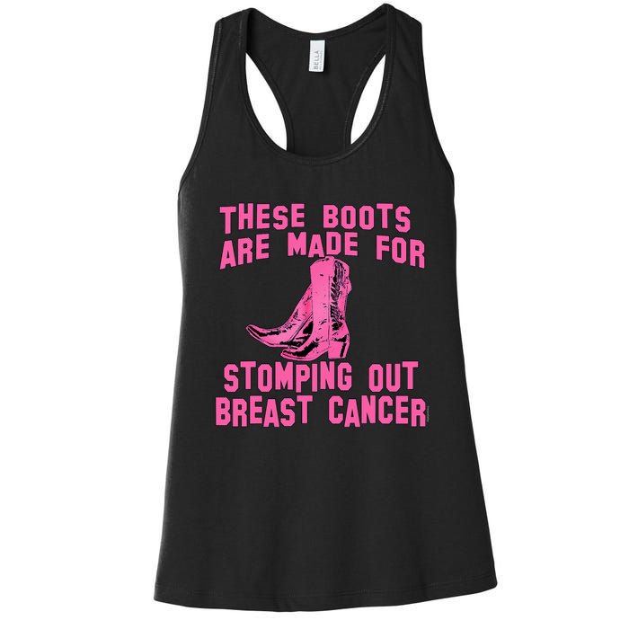 Cowboy Boots Breast Cancer Women's Racerback Tank