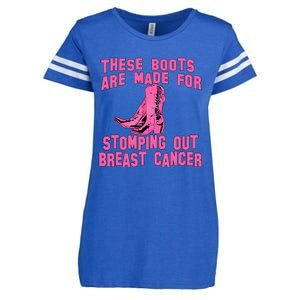 Cowboy Boots Breast Cancer Enza Ladies Jersey Football T-Shirt