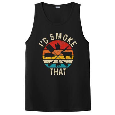 Chef Butcher BBQ Id Smoke That Funny Fathers Day Vintage PosiCharge Competitor Tank