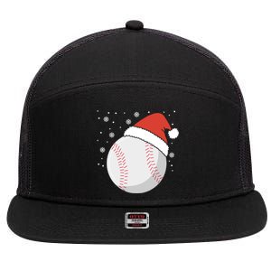 Christmas Baseball Ball Santa Claus Hat Xmas Catcher Pitcher Funny Gift 7 Panel Mesh Trucker Snapback Hat