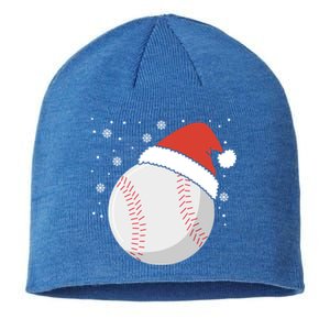 Christmas Baseball Ball Santa Claus Hat Xmas Catcher Pitcher Funny Gift Sustainable Beanie