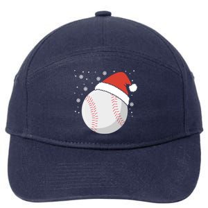 Christmas Baseball Ball Santa Claus Hat Xmas Catcher Pitcher Funny Gift 7-Panel Snapback Hat