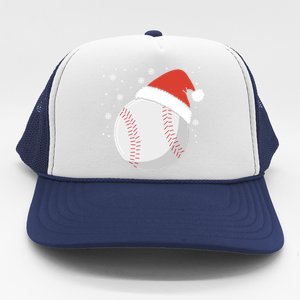 Christmas Baseball Ball Santa Claus Hat Xmas Catcher Pitcher Funny Gift Trucker Hat