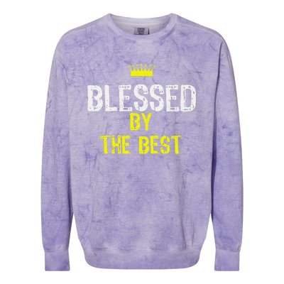 Christian Blessed by the Best Bible Scripture Colorblast Crewneck Sweatshirt