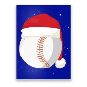 Christmas Baseball Ball Santa Claus Hat Xmas Catcher Pitcher Gift Poster