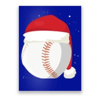 Christmas Baseball Ball Santa Claus Hat Xmas Catcher Pitcher Gift Poster