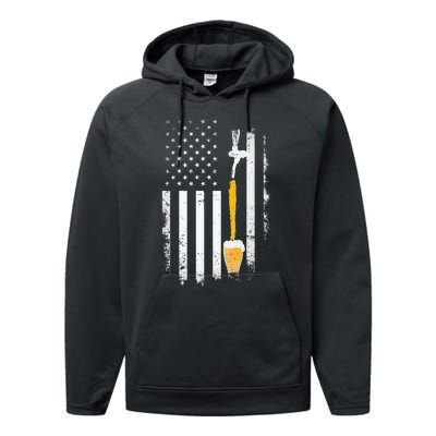 Craft Beer Brewing Usa Us American Flag Craft Brewery Brewer Performance Fleece Hoodie