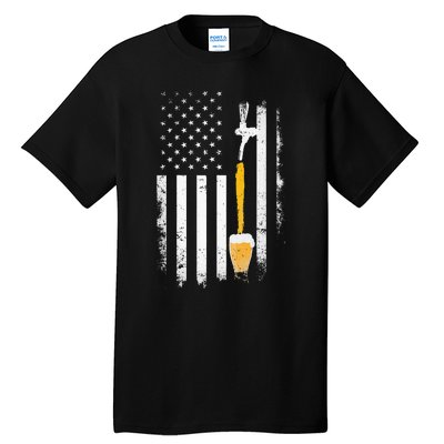 Craft Beer Brewing Usa Us American Flag Craft Brewery Brewer Tall T-Shirt