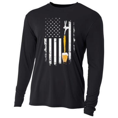 Craft Beer Brewing Usa Us American Flag Craft Brewery Brewer Cooling Performance Long Sleeve Crew