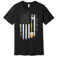 Craft Beer Brewing Usa Us American Flag Craft Brewery Brewer Premium T-Shirt