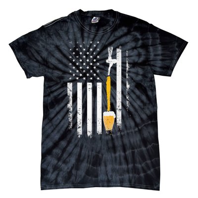 Craft Beer Brewing Usa Us American Flag Craft Brewery Brewer Tie-Dye T-Shirt