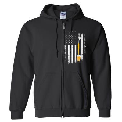 Craft Beer Brewing Usa Us American Flag Craft Brewery Brewer Full Zip Hoodie