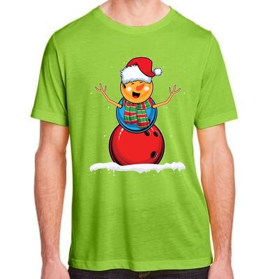 Christmas Bowling Ball Snow Xmas Santa Bowling Lover Cool Gift Adult ChromaSoft Performance T-Shirt