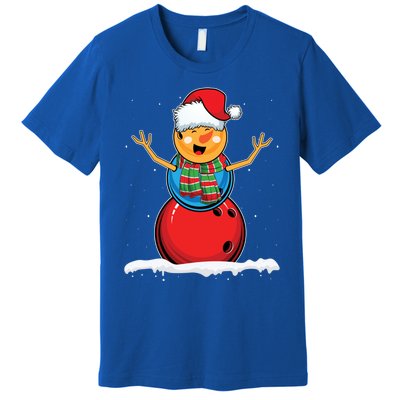 Christmas Bowling Ball Snow Xmas Santa Bowling Lover Cool Gift Premium T-Shirt