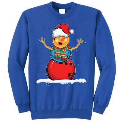 Christmas Bowling Ball Snow Xmas Santa Bowling Lover Cool Gift Tall Sweatshirt