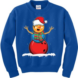 Christmas Bowling Ball Snow Xmas Santa Bowling Lover Cool Gift Kids Sweatshirt