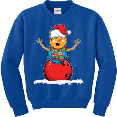 Christmas Bowling Ball Snow Xmas Santa Bowling Lover Cool Gift Kids Sweatshirt