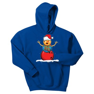 Christmas Bowling Ball Snow Xmas Santa Bowling Lover Cool Gift Kids Hoodie